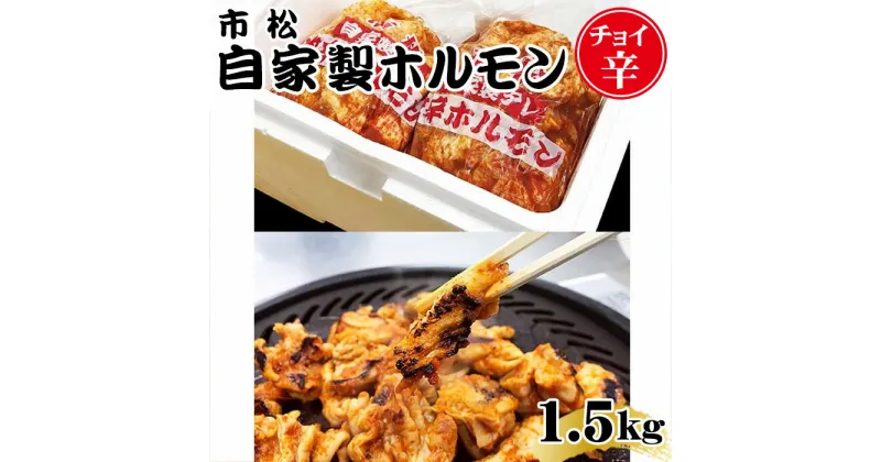 【ふるさと納税】 自家製ホルモン1.5kg「チョイ辛」【やみつきになる味！】 ／ 市松ホルモン 辛口 送料無料 埼玉県 No.034